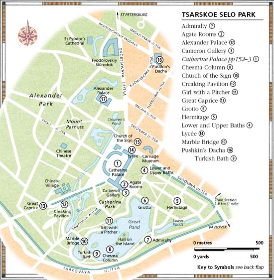 Mapa de Palacio y Jardines Tsarkoye Selo
