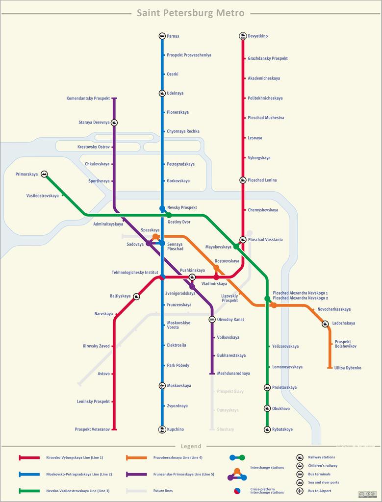 Mapa del metro de San Petersburgo